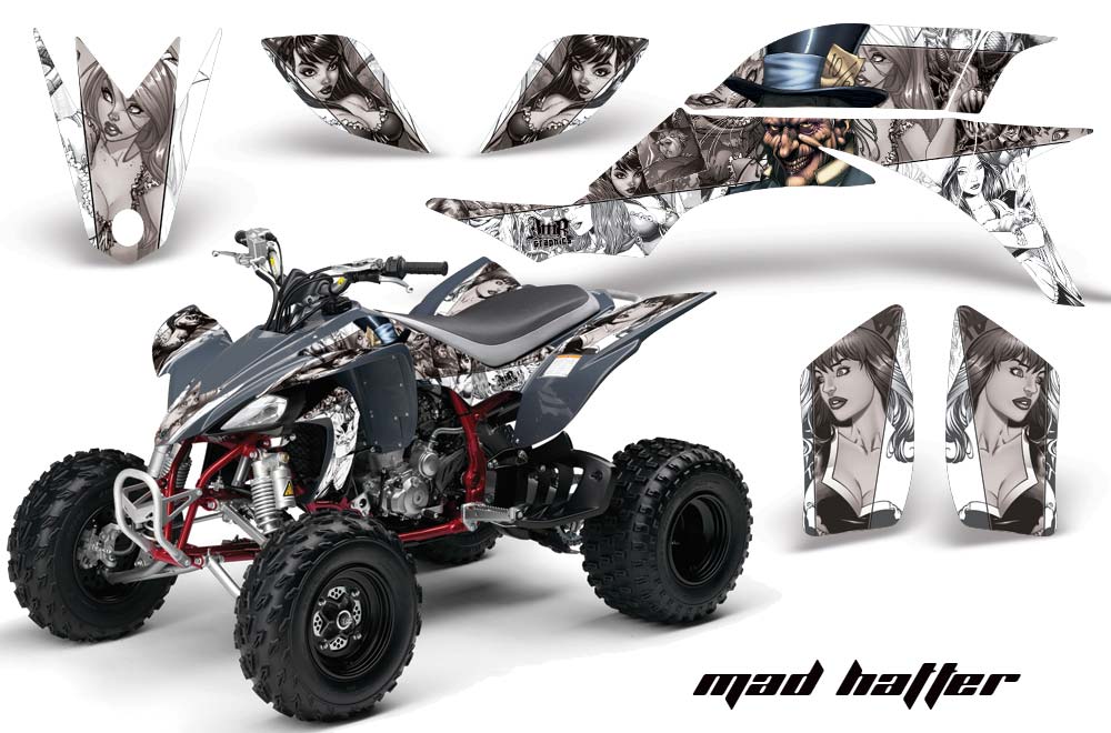 Yamaha YFZ 450 ATV Graphic Kit - 2004-2014 Mad Hatter Silver