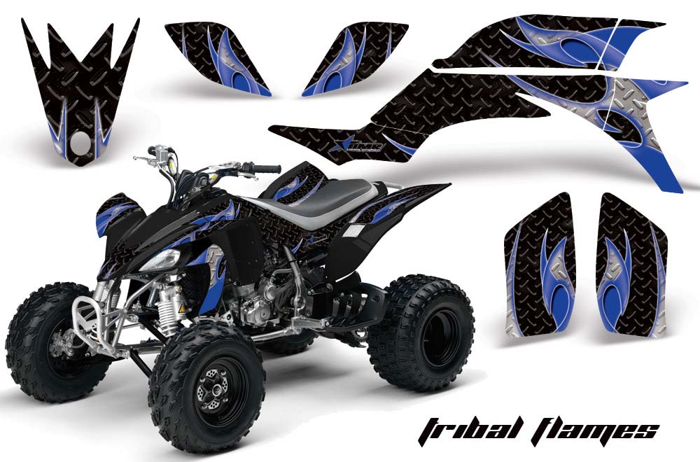 Yamaha YFZ 450 ATV Graphic Kit - 2004-2014 Tribal Flames Blue