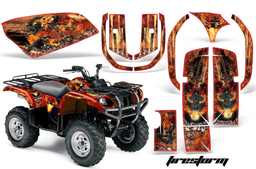 Yamaha Grizzly 660 ATV Graphic Kit - All Years Firestorm Red