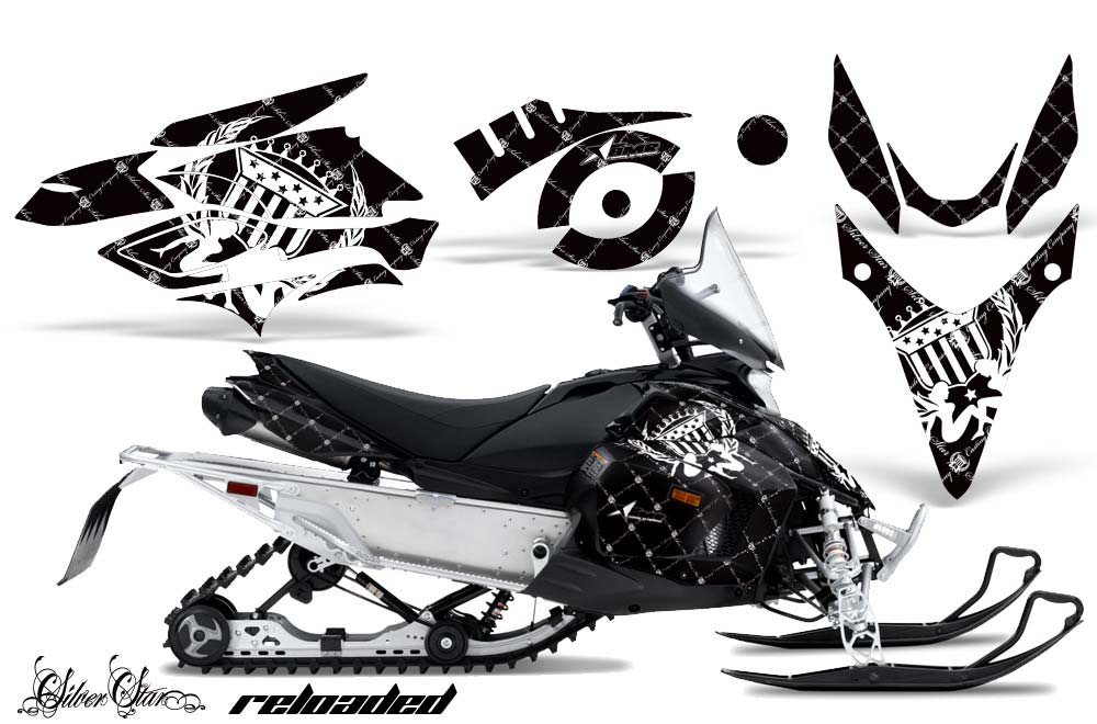 Yamaha Phazer RTX / GT Sled Graphic Kit - 2007-2016 Silver Star - Reloaded Black