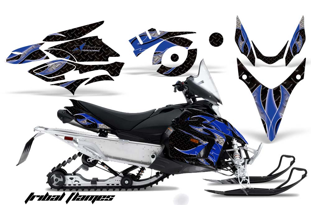 Yamaha Phazer RTX / GT Sled Graphic Kit - 2007-2016 Tribal Flames Blue