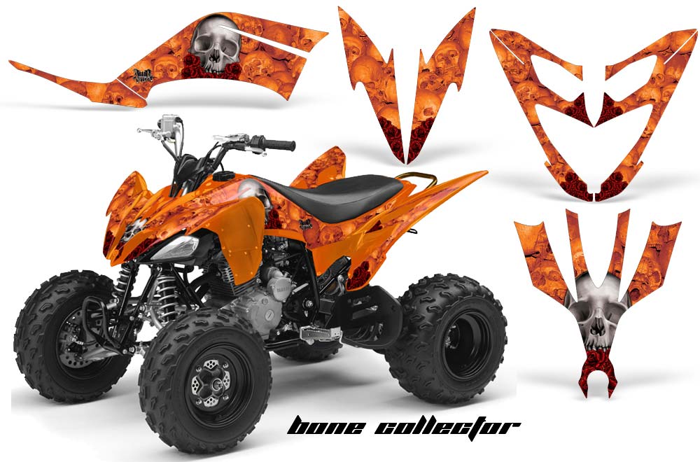 Yamaha Raptor 250 ATV Graphic Kit - 2008-2014 Bone Collector Orange