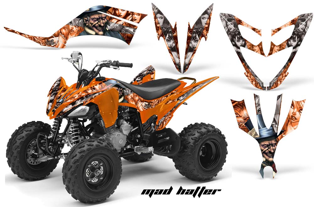 Yamaha Raptor 250 ATV Graphic Kit - 2008-2014 Mad Hatter Orange