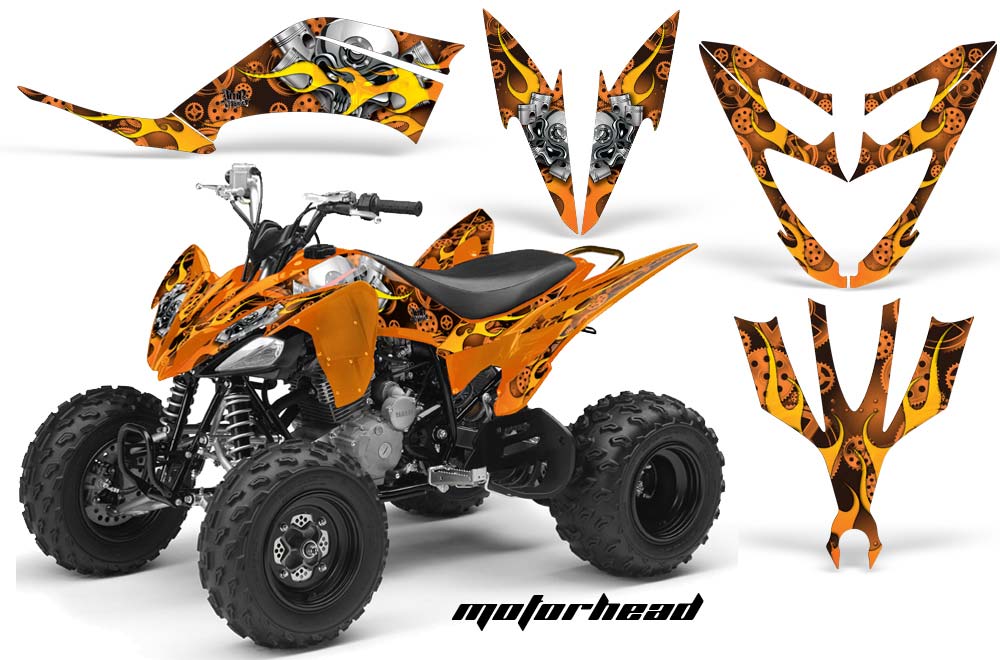Yamaha Raptor 250 ATV Graphic Kit - 2008-2014 Motorhead Orange