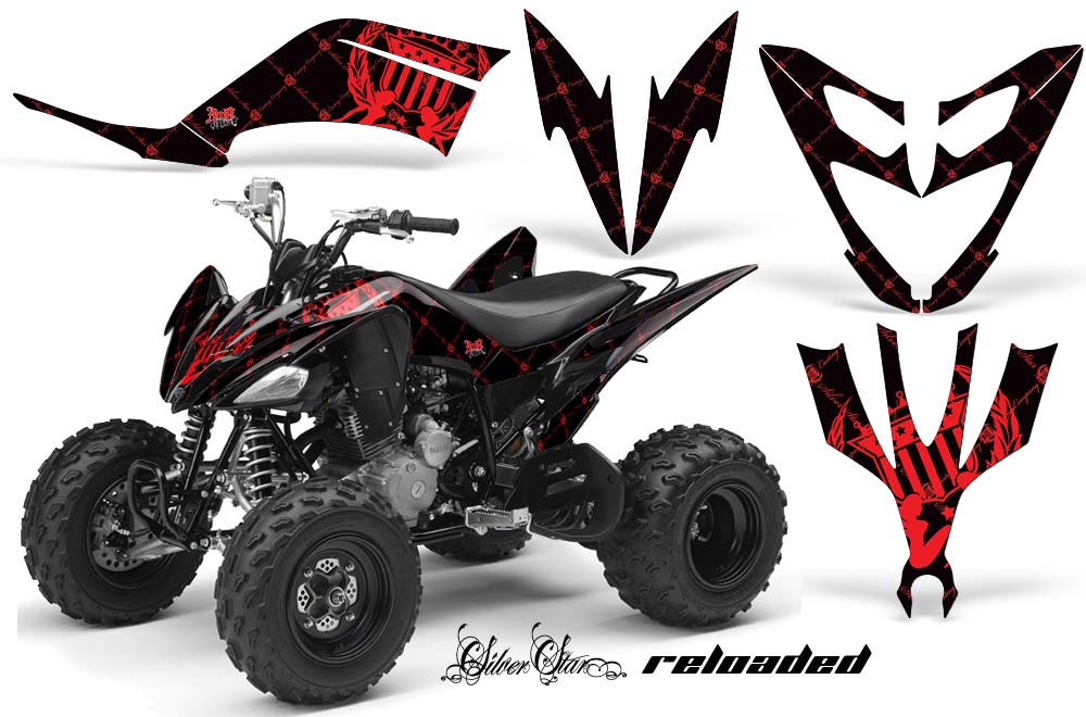 Yamaha Raptor 250 ATV Graphic Kit - 2008-2014 Silver Star - Reloaded Red