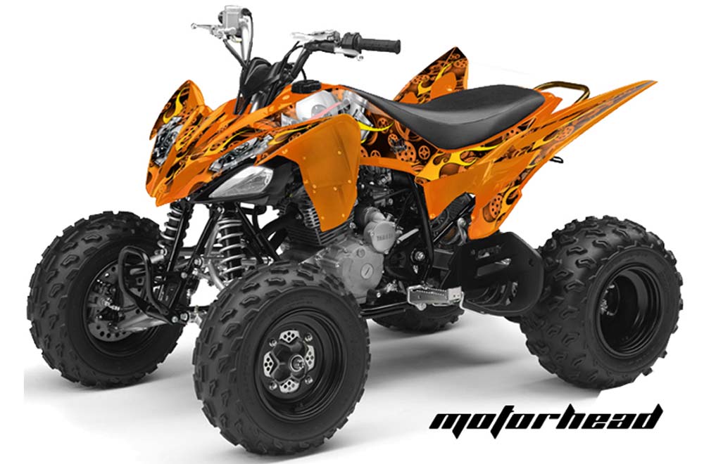 Yamaha Raptor 250 ATV Graphic Kit - 2008-2014 Motorhead Orange