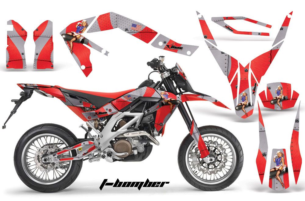 Aprilia SXV 4.5 / 5.5 Dirt Bike Graphic Kit - 2006-2015 T Bomber Red