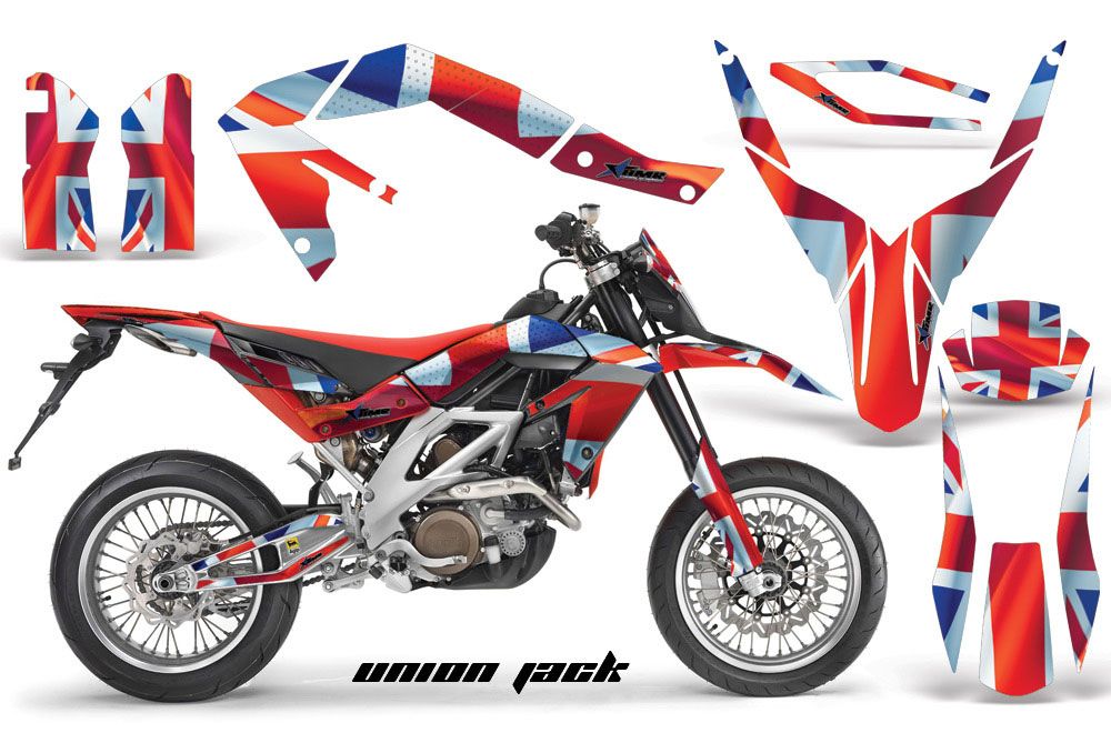 Aprilia SXV 4.5 / 5.5 Dirt Bike Graphic Kit - 2006-2015 Union Jack Red