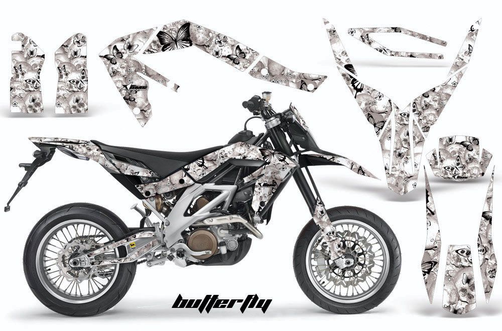 Aprilia SXV 4.5 / 5.5 Dirt Bike Graphic Kit - 2006-2015 Butterfly White