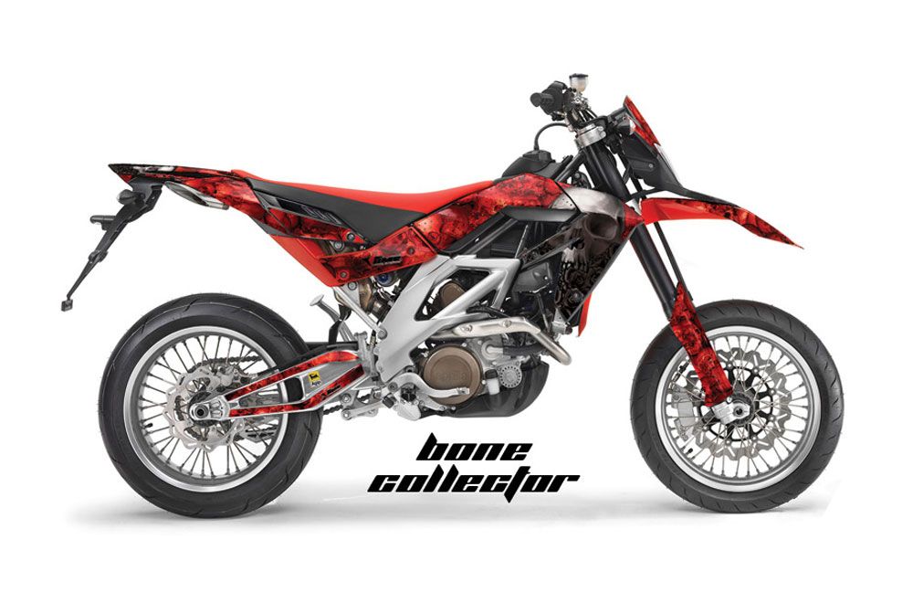 Aprilia SXV 4.5 / 5.5 Dirt Bike Graphic Kit - 2006-2015 Bone Collector Red