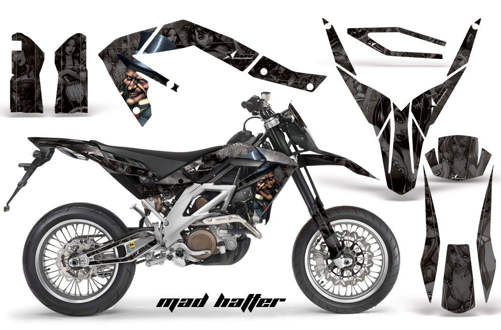 Aprilia SXV 4.5 / 5.5 Dirt Bike Graphic Kit - 2006-2015 Mad Hatter Black