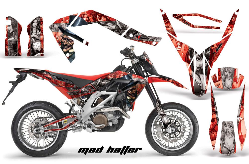 Aprilia SXV 4.5 / 5.5 Dirt Bike Graphic Kit - 2006-2015 Mad Hatter Red
