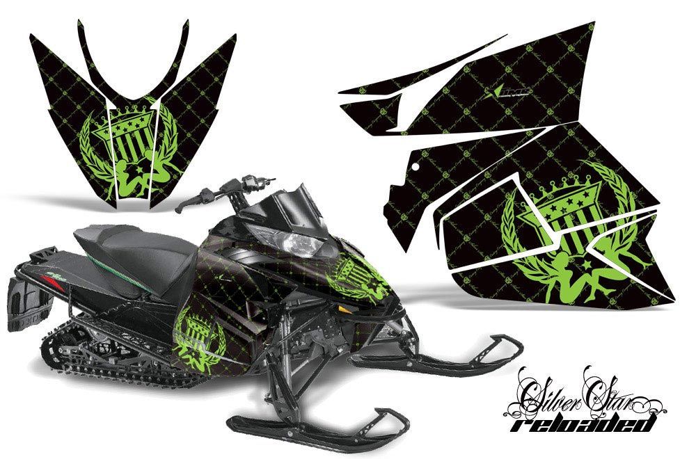 Arctic Cat ProCross Sno Pro Sled Graphic Kit - 2012-2016 Silver Star - Reloaded Green