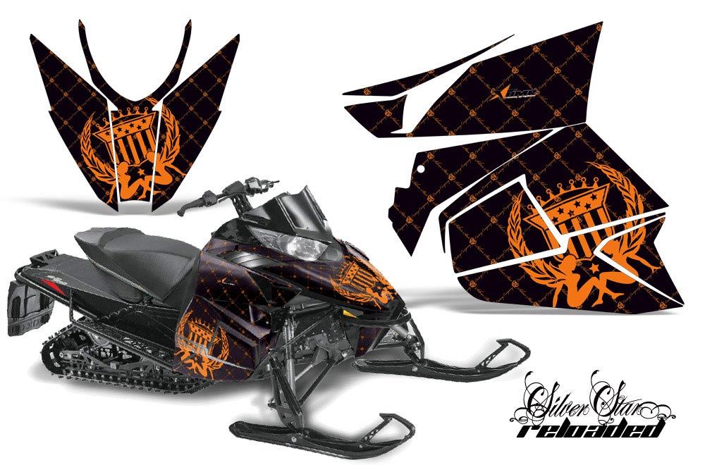 Arctic Cat ProCross Sno Pro Sled Graphic Kit - 2012-2016 Silver Star - Reloaded Orange