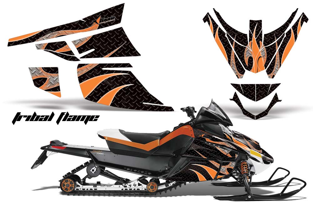 Arctic Cat Z1 Turbo Sled Graphic Kit - 2006-2012 Tribal Flames Orange
