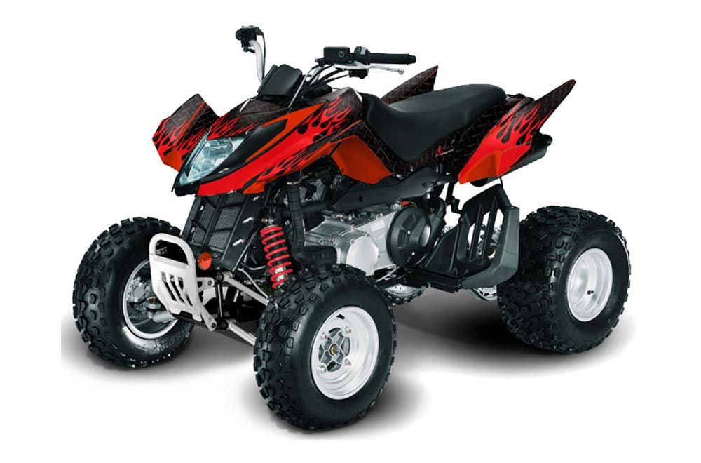 Arctic Cat DVX250 ATV Graphic Kit - All Years Diamond Flame Red