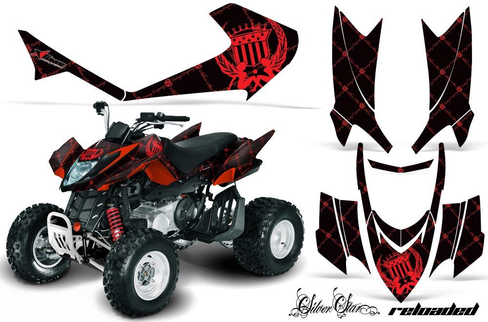Arctic Cat DVX300 ATV Graphic Kit - All Years Silver Star - Reloaded Red