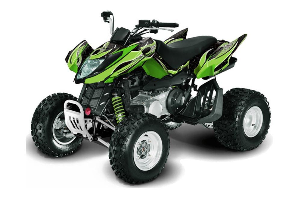 Arctic Cat DVX250 ATV Graphic Kit - All Years Tribal Flames Green