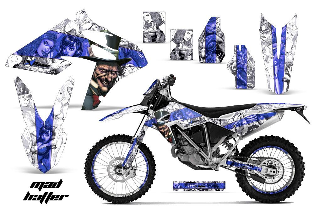 BMW G450x Dirt Bike Graphic Kit - 2010-2011 Mad Hatter White