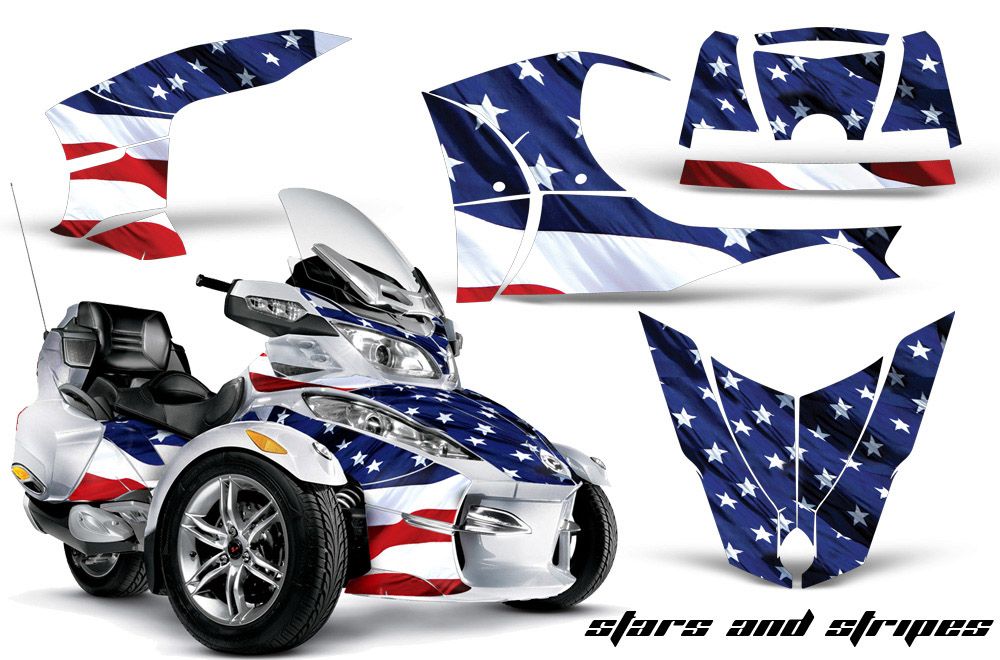 Can Am BRP (RTS) Spyder Graphic Kit - 2010-2012 Stars and Stripes