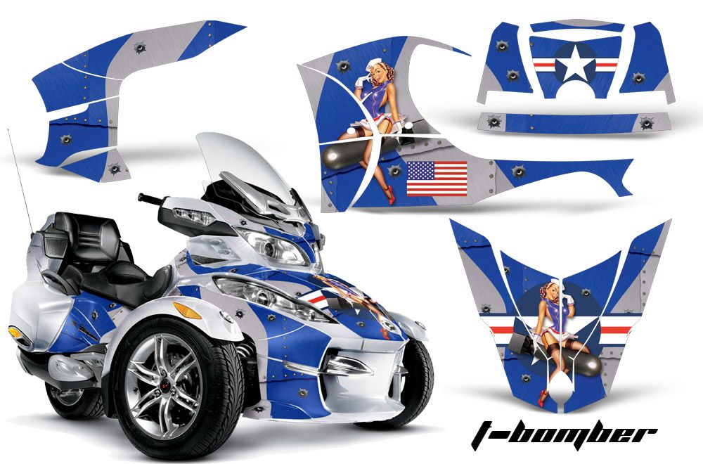 Can Am BRP (RTS) Spyder Graphic Kit - 2010-2012 T Bomber Blue