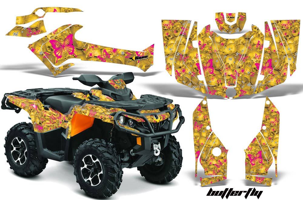 Can Am Outlander XT / DPS / SST ATV Graphic Kit - 2013-2016 Butterfly Pink