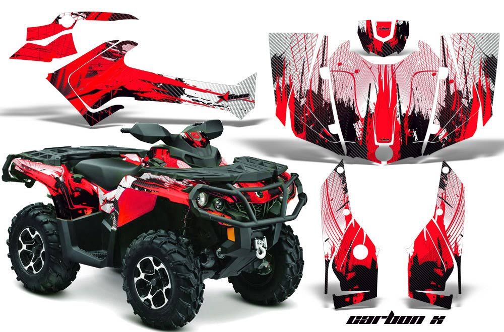Can Am Outlander XT / DPS / SST ATV Graphic Kit - 2013-2016 Carbon X Red