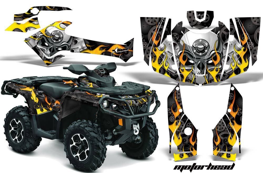 Can Am Outlander XT / DPS / SST ATV Graphic Kit - 2013-2016 Motorhead Black