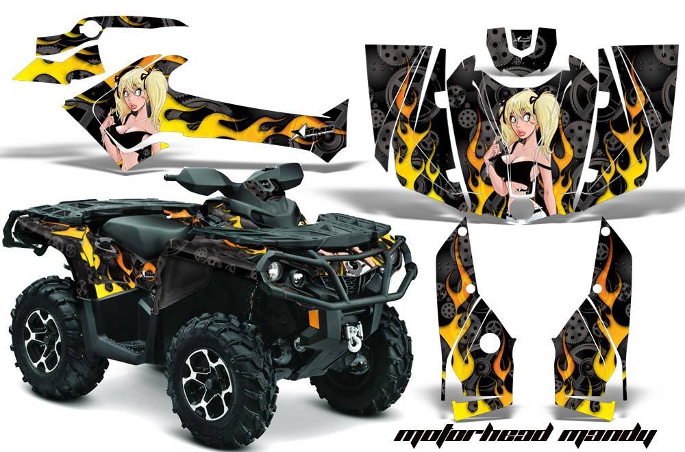 Can Am Outlander XT / DPS / SST ATV Graphic Kit - 2013-2016 Motorhead Mandy Black