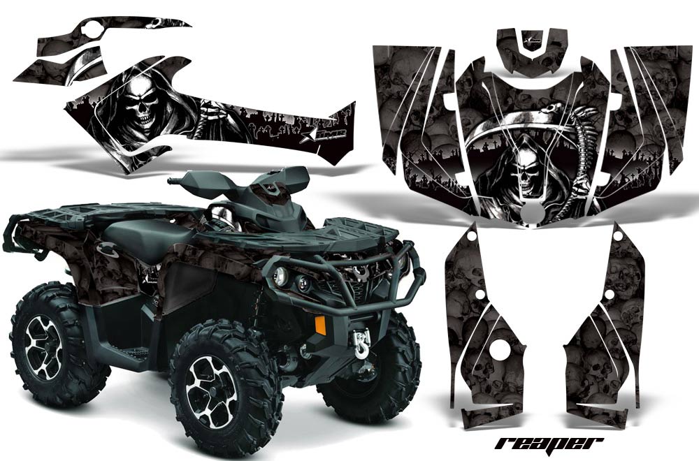 Can Am Outlander XT / DPS / SST ATV Graphic Kit - 2013-2016 Reaper Black