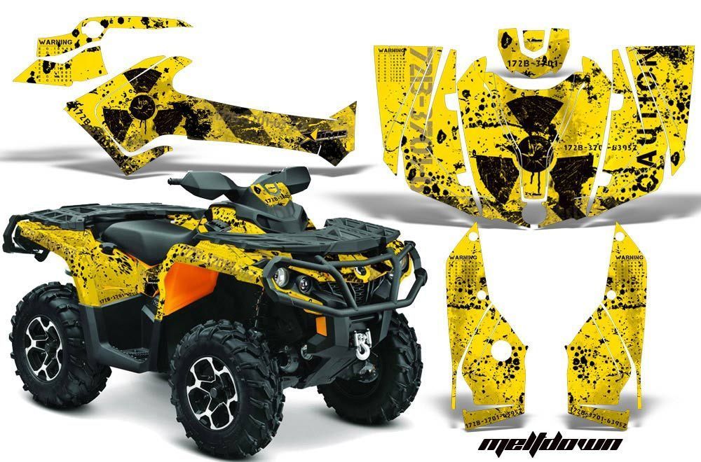 Can Am Outlander XT / DPS / SST ATV Graphic Kit - 2013-2016 Meltdown Yellow