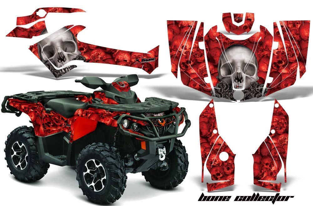 Can Am Outlander XT / DPS / SST ATV Graphic Kit - 2013-2016 Bone Collector Red