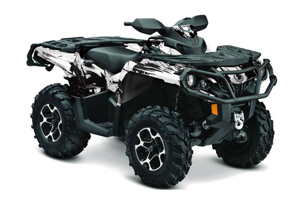 Can Am Outlander XT / DPS / SST ATV Graphic Kit - 2013-2016 Carbon X White