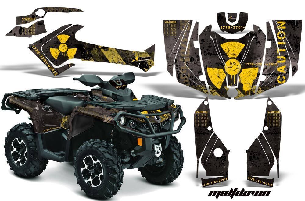 Can Am Outlander XT / DPS / SST ATV Graphic Kit - 2013-2016 Meltdown Yellow