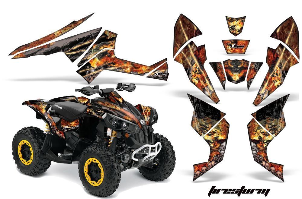 Can Am Renegade 500x/r / 800x/r ATV Graphic Kit - All Years Firestorm Black