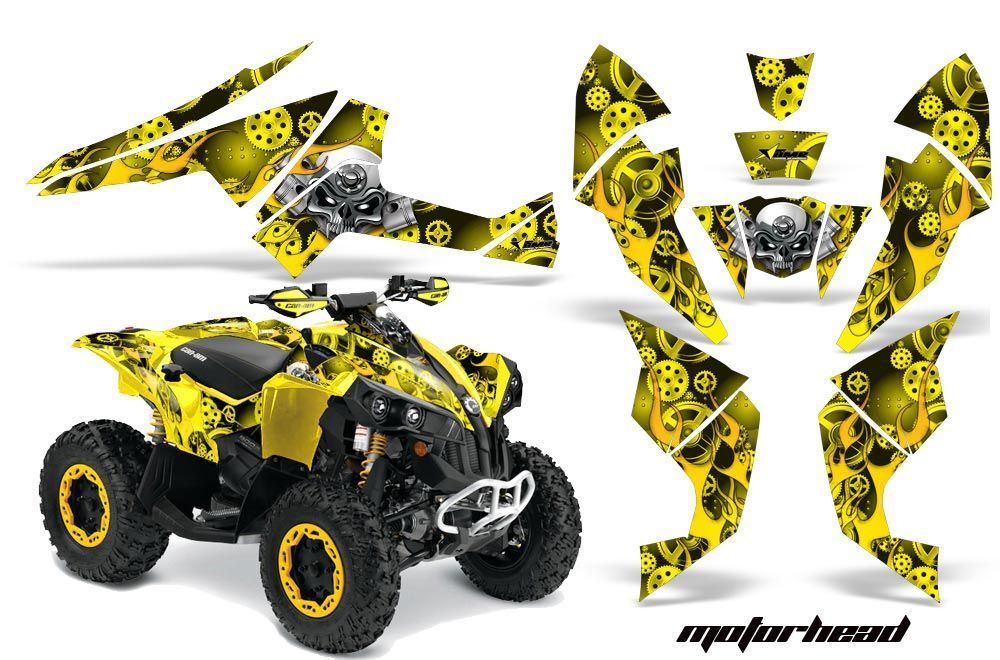 Can Am Renegade 500x/r / 800x/r ATV Graphic Kit - All Years Motorhead Yellow