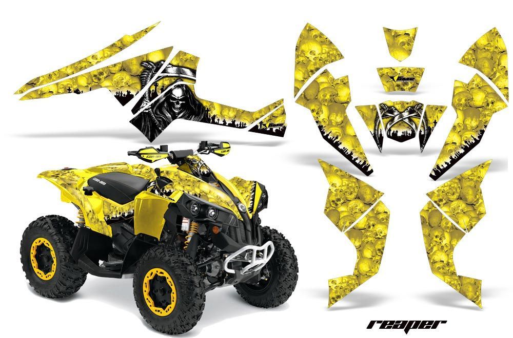 Can Am Renegade 500x/r / 800x/r ATV Graphic Kit - All Years Reaper Yellow