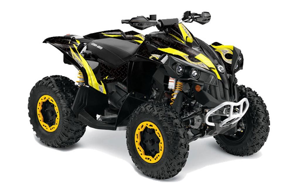Can Am Renegade 500x/r / 800x/r ATV Graphic Kit - All Years Tribal Flames Yellow