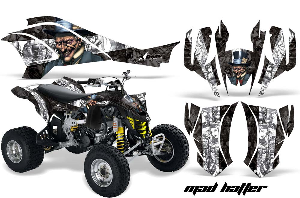 Can Am DS450 / DS450X EFI ATV Graphic Kit - 2008-2016 Mad Hatter White