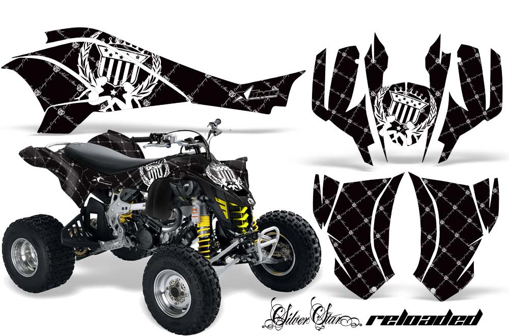 Can Am DS450 / DS450X EFI ATV Graphic Kit - 2008-2016 Silver Star - Reloaded White