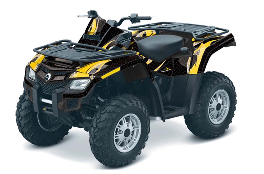 Can Am Outlander EFI 500 / 650 / 800 / 1000 ATV Graphic Kit - 2006-2011 Tribal Flames Yellow