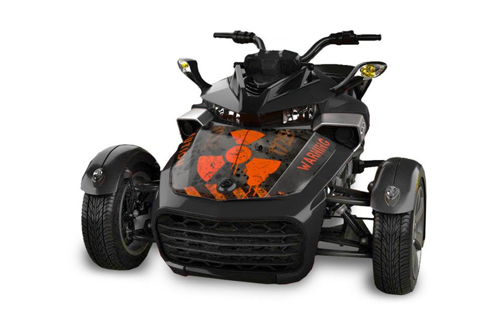 Can Am F3-S Spyder Hood Graphic Kit - All Years Meltdown Orange