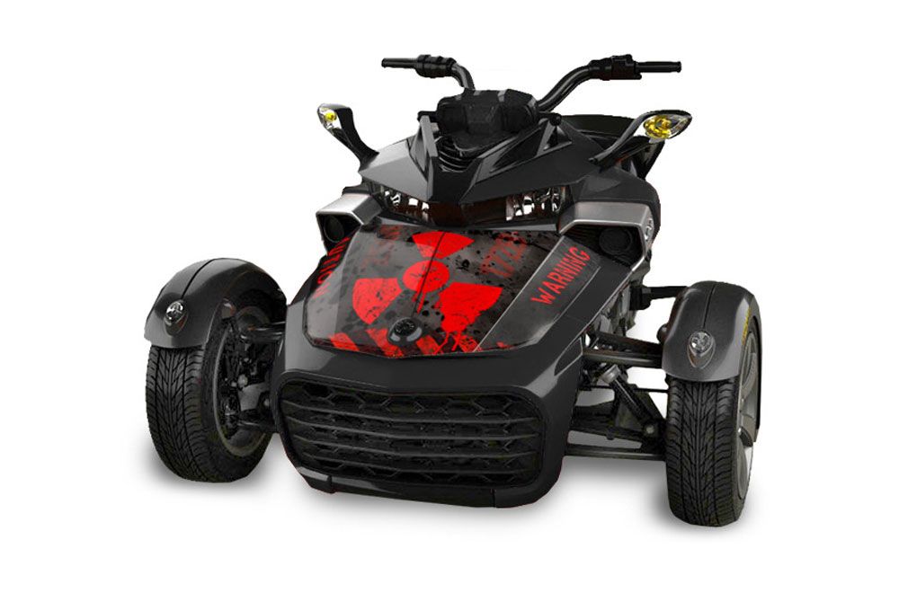Can Am F3-S Spyder Hood Graphic Kit - All Years Meltdown Red