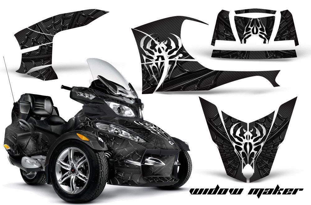 Can Am BRP (RTS) Spyder w/ Trim Kit Graphic Kit - 2010-2012 Widow Maker Black
