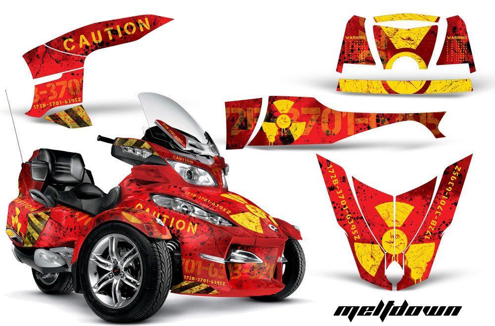 Can Am BRP (RTS) Spyder w/ Trim Kit Graphic Kit - 2010-2012 Meltdown Yellow