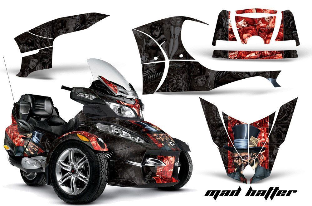 Can Am BRP (RTS) Spyder w/ Trim Kit Graphic Kit - 2010-2012 Mad Hatter Red