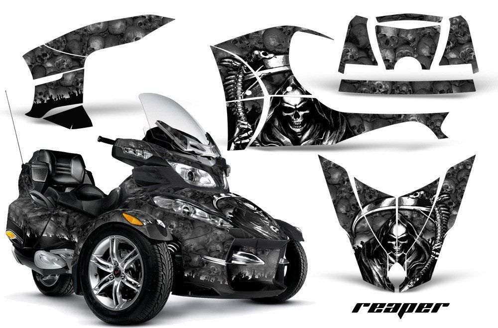 Can Am BRP (RTS) Spyder w/ Trim Kit Graphic Kit - 2010-2012 Reaper Black