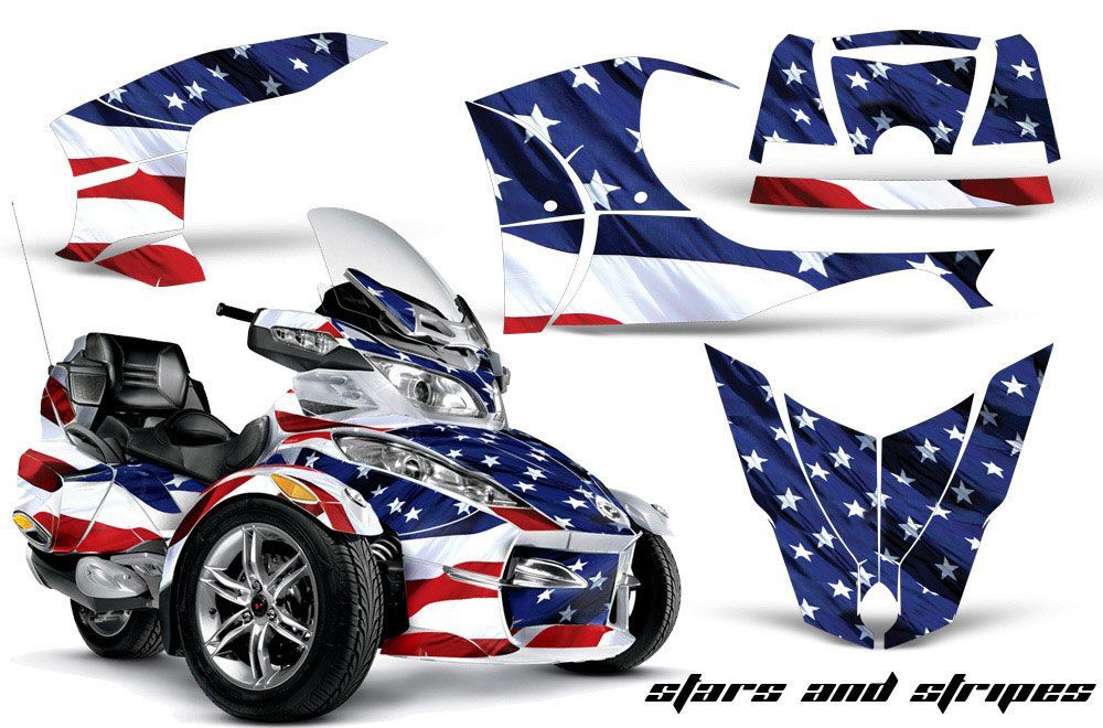 Can Am BRP (RTS) Spyder w/ Trim Kit Graphic Kit - 2010-2012 Stars n Stripes