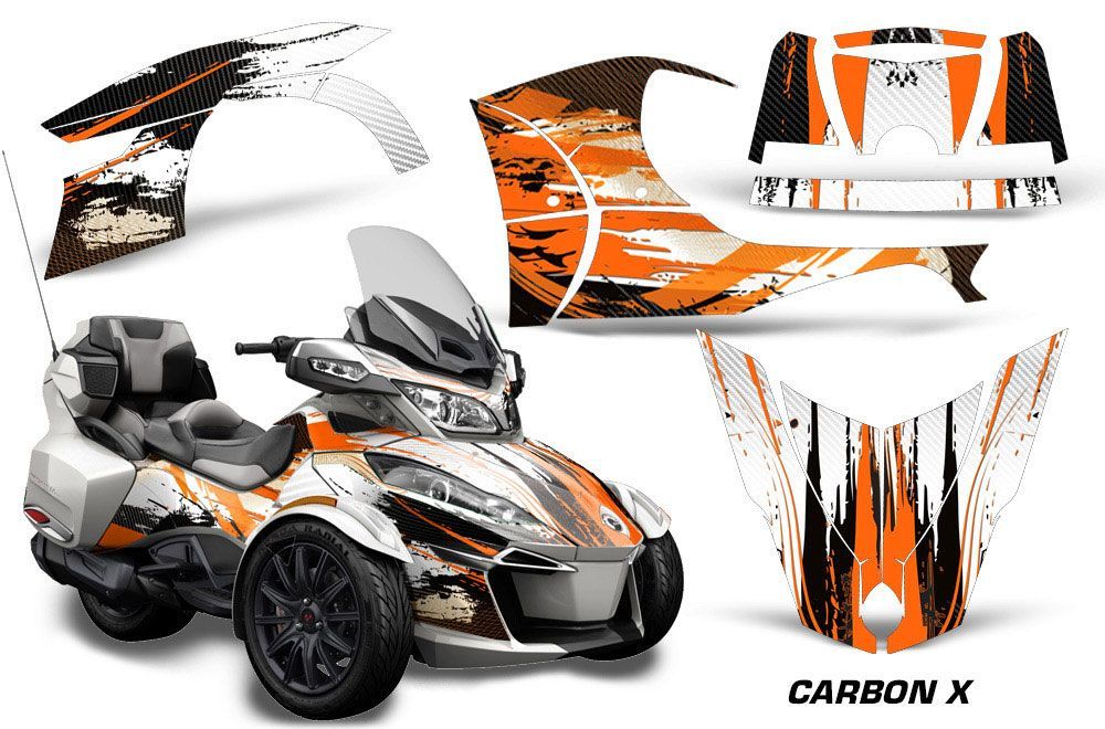 Can Am BRP (RTS) Spyder Graphic Kit - 2014-2016 Carbon X Orange