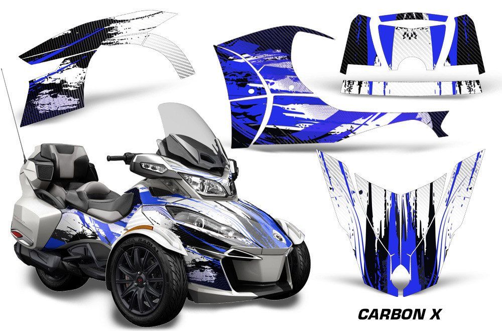 Can Am BRP (RTS) Spyder Graphic Kit - 2014-2016 Carbon X Blue
